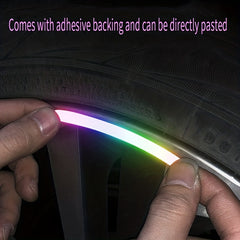 40pcs Car Wheel Hub Reflective Sticker Rim Strips Night Driving Luminous Sticker