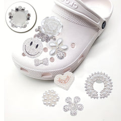 15pcs Metal Crystal Shoe Charms for Hole Shoes Sandals Decorations