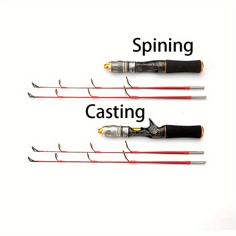 Portable Ice Fishing Spinning Casting Rod Plug-in Short Length