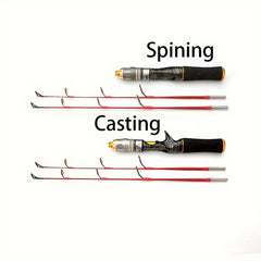 Portable Ice Fishing Spinning Casting Rod Plug-in Short Length