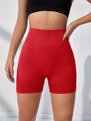 4pcs Seamless Sports Yoga Biker Shorts Wide Waistband Solid