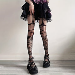 Pack Suspender Fishnet Tights High Waist Mesh Pantyhose Women's Stockings