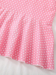 Girls Polka Dot Puffed Blouse Top