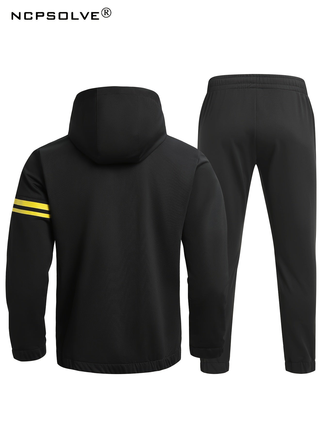 Men's Jersey Suit Hooded Zipper Jacket And Casual Pants