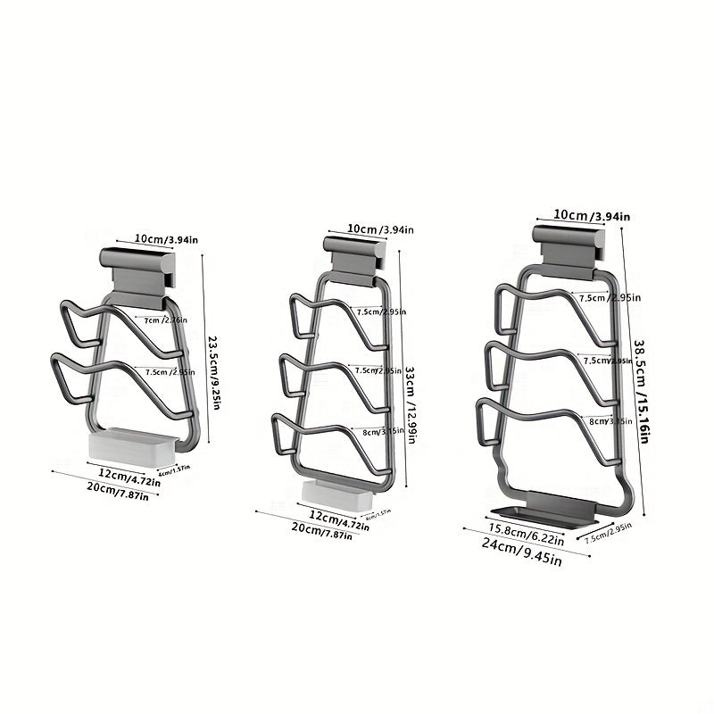 Wall Mounted Pot Lid Holder with Drip Tray