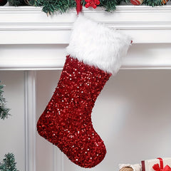 Glitter Plush Christmas Stockings Children's Gift Bag