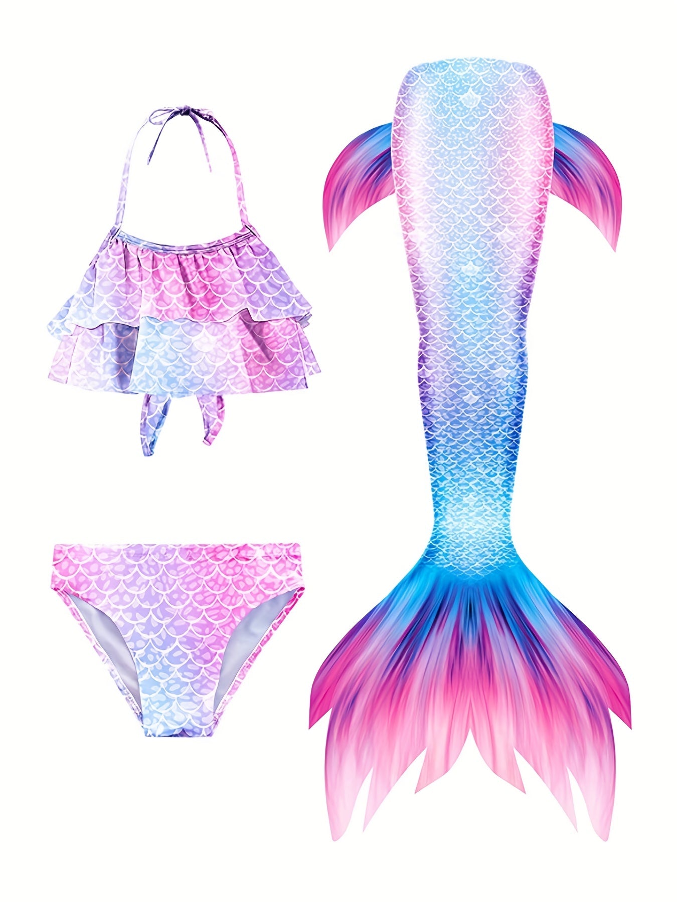 Toddler Girls Fish Scale Bikini Swimsuit Set