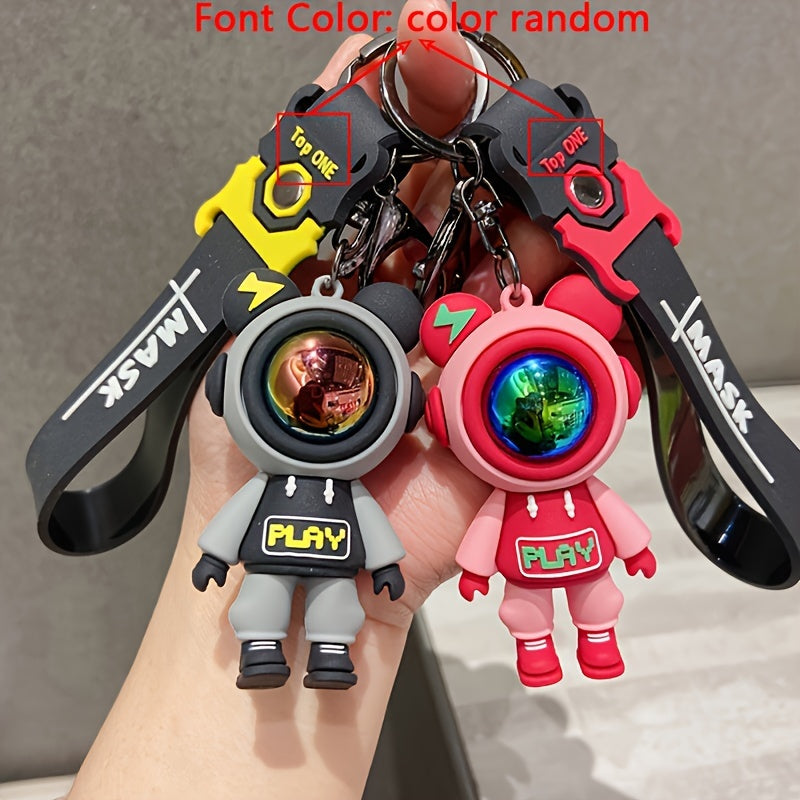 Cartoon Bear Astronaut Keychain Bag Pendant Ornament