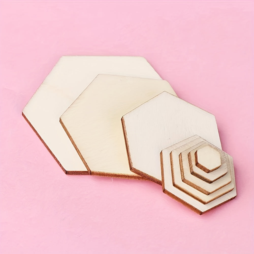 Hexagonal DIY Wood Chips Hexagon Blank Wood Chips Embellishments