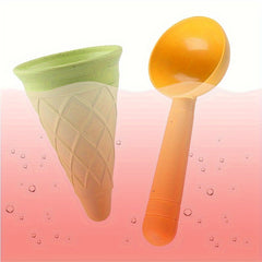 Kids' Playhouse Toy Beach Ice Cream Cone and Spoon Set Sand Toy