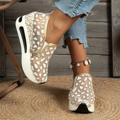Women's Platform Wedge Shoes Mesh Slip On Rocker Shoes