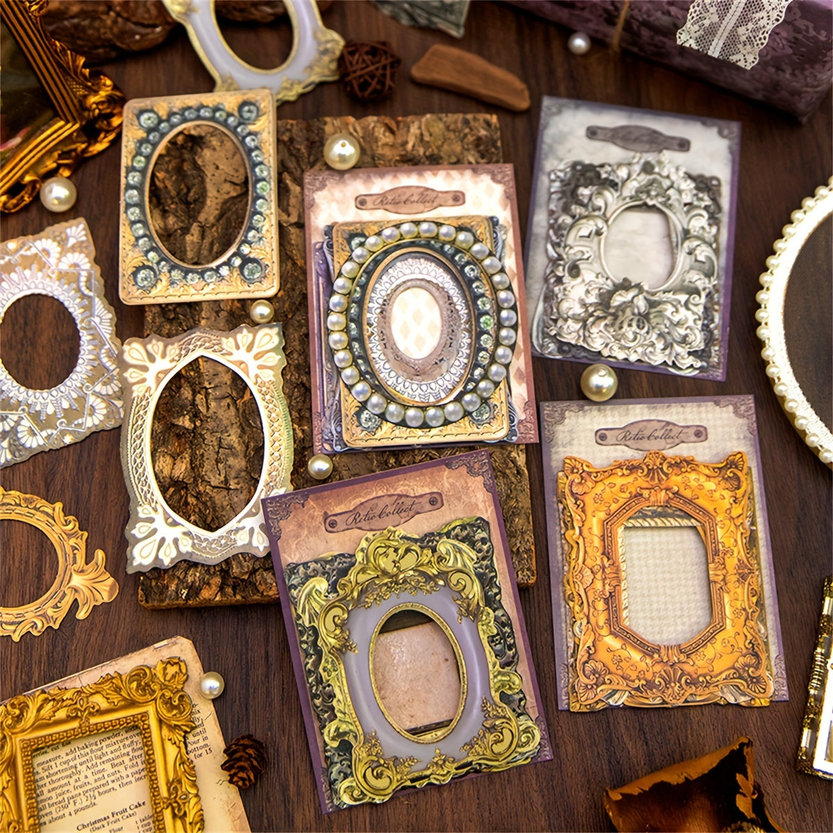 10pcs Retro Border Journal DIY Material Pack