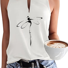 Dragonfly Print Tank Top for Women