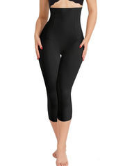 Solid Shaping Crop Pants High Waist Tummy Control Yoga Crop Pants