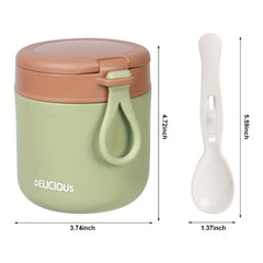 Insulated Food Box Spoon Stainless Leak-proof Portable Bowls