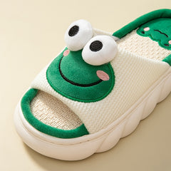 Women's Frog House Slippers Soft Sole Anti-slip Warm Plush Home Shoes
