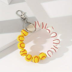 Sports Beaded Keychain Bracelet Baseball Volleyball Basketball Soccer Ten