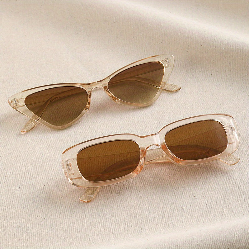 2 Pairs Small Frame Men's Sunglasses with Zipper Case