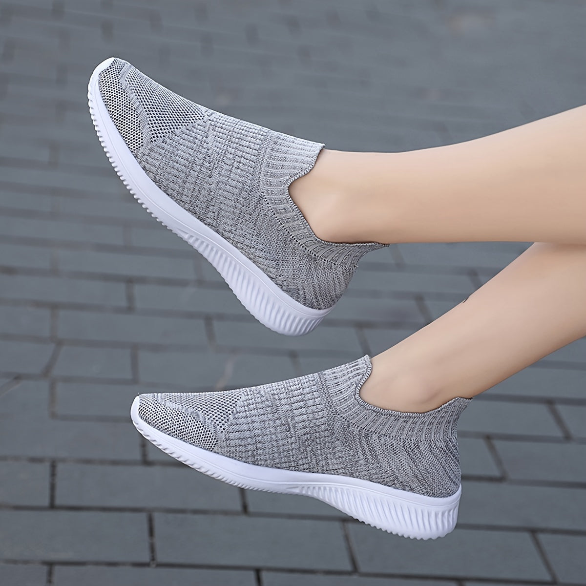Women's Casual Knit Sneakers Breathable Low Top Shoes
