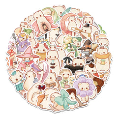 50 Sheets Cute Cartoon Squirrel Stickers Waterproof Non Slip for Notebooks Cups