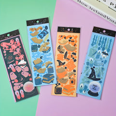 4pcs Guka Pet Sticker Set Dark Waterproof Small Size