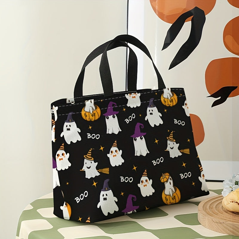 Halloween Ghost Printed Lunch Bag Waterproof Insulated Bag