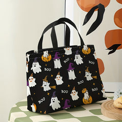Halloween Ghost Printed Lunch Bag Waterproof Insulated Bag