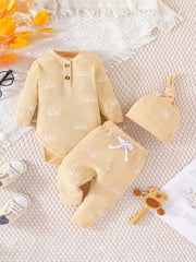Infant Baby Boy Clothes Ribbed Knitted Sun Print Long Sleeve Romper