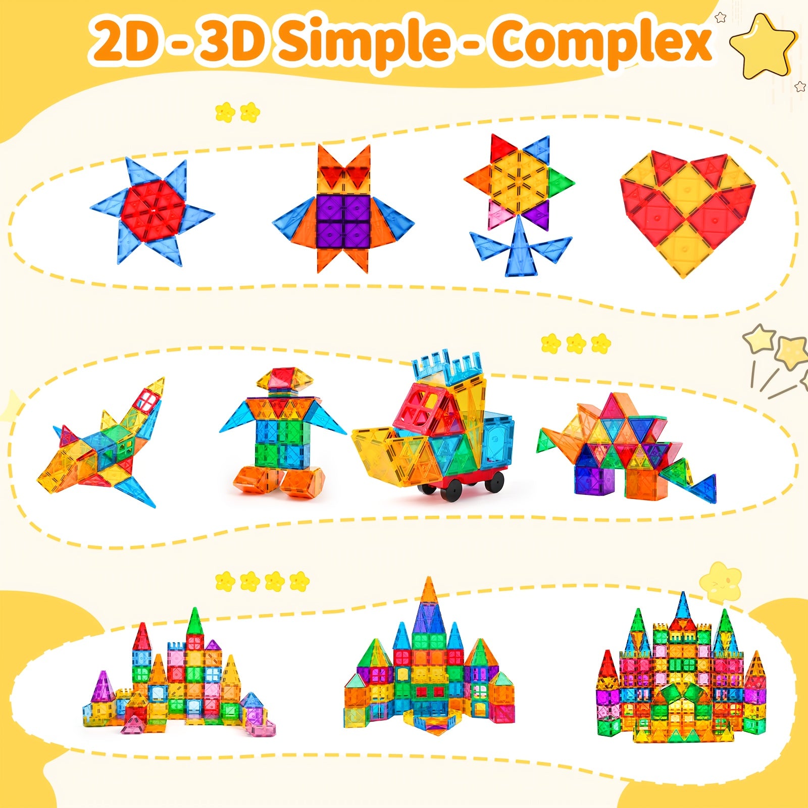 Magnetic Tiles for Kids 71pcs Building Blocks STME Toys Magnets Educational Toys
