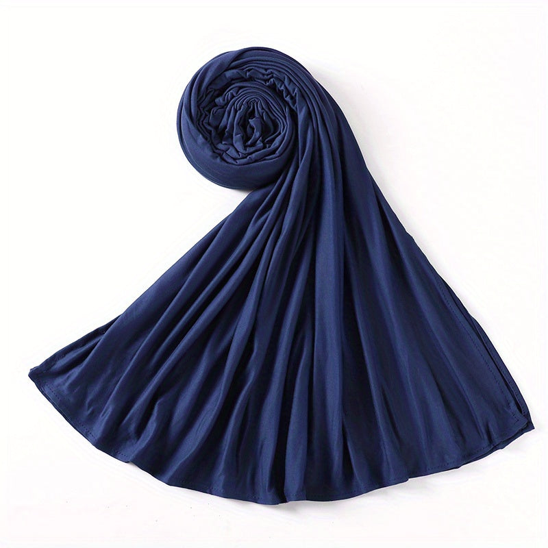 Solid Long Hijab Casual Scarf Large Shawl Windproof Headwrap Turban