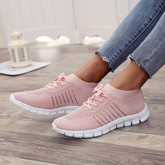 Women's Mesh Sneakers Lace Up Outdoor Shoes Lightweight Walking Shoes