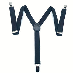Men's Casual Business Suit Suspenders Elastic Plain Suspenders