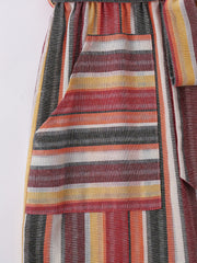 Retro Striped Skirt Casual Summer & Spring Women's Clothing