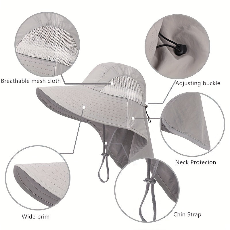 Men's Wide Brim Sun Protection Fishing Hat