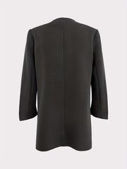 Ruched Blazer Open Front Long Sleeve Work Outerwear Women's Clothing