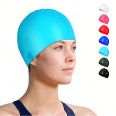 Ear Protection Swimming Cap Solid Waterproof Hat