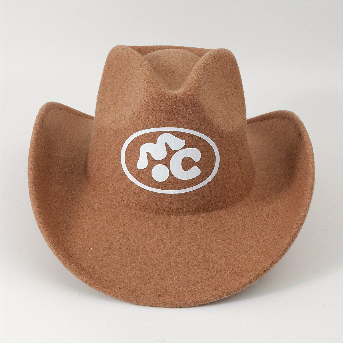 Western Cowboy Cowgirl Hat Front Clip Wide Brim Felt Polyester Hat Men Women