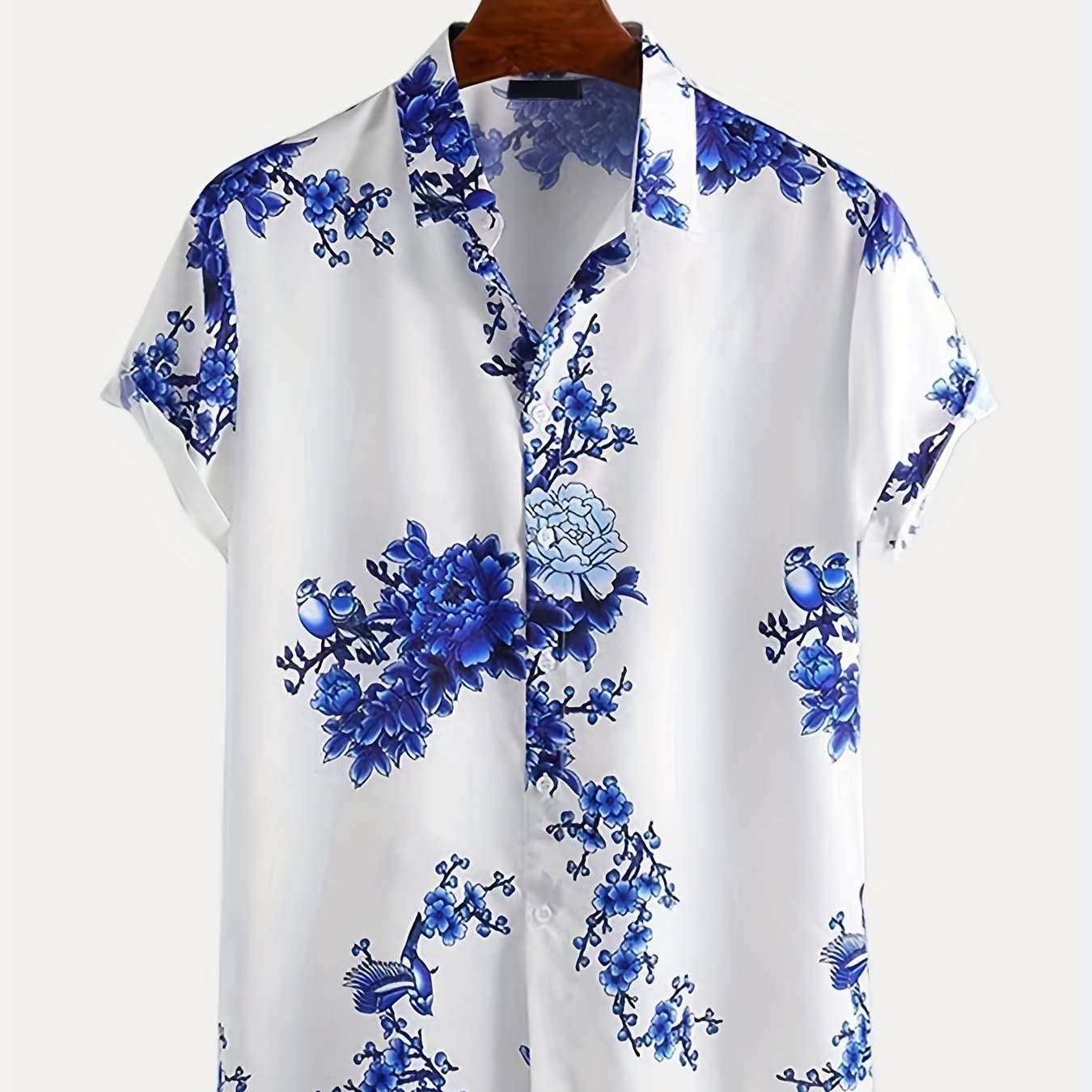 Men s Floral Graphic Short Sleeve Shirt Hawaiian Beach