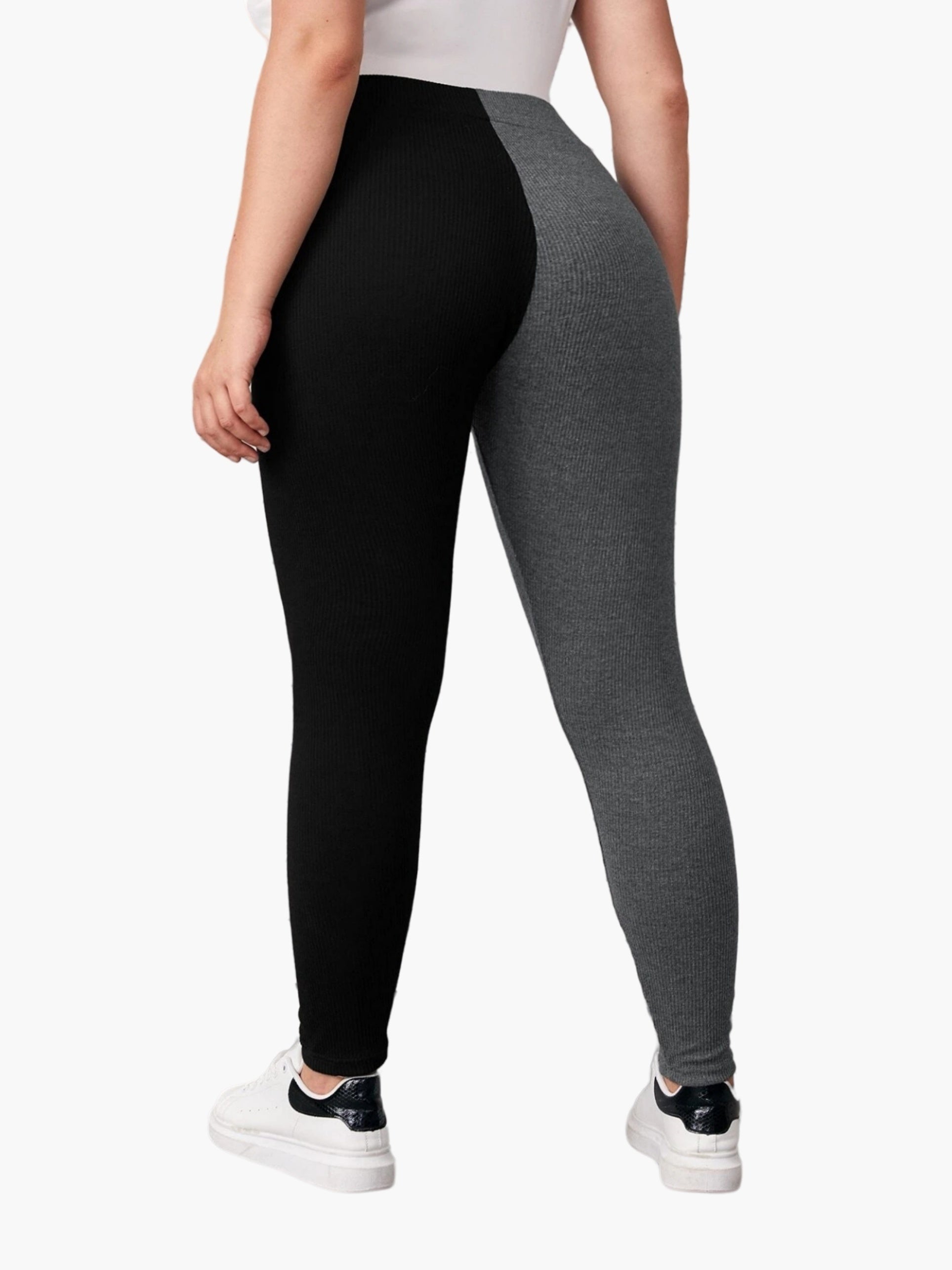 Colorblock Ribbed High Rise Yoga Leggings