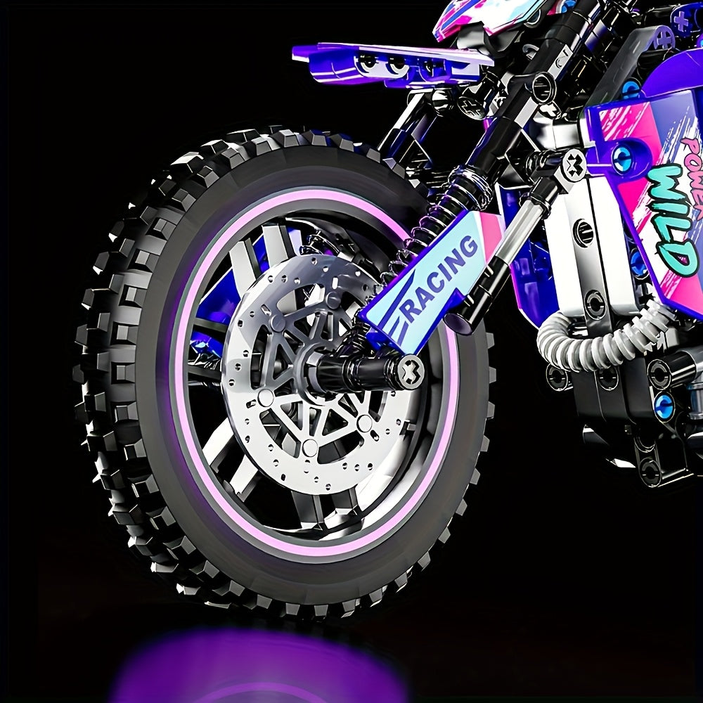 Building Block Motorcycle Model Kit ABS Puzzle DIY Assembly Kit Ideal Gift