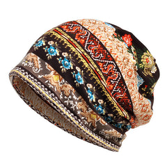 Retro Style Floral Printed Sun Hat Headwrap