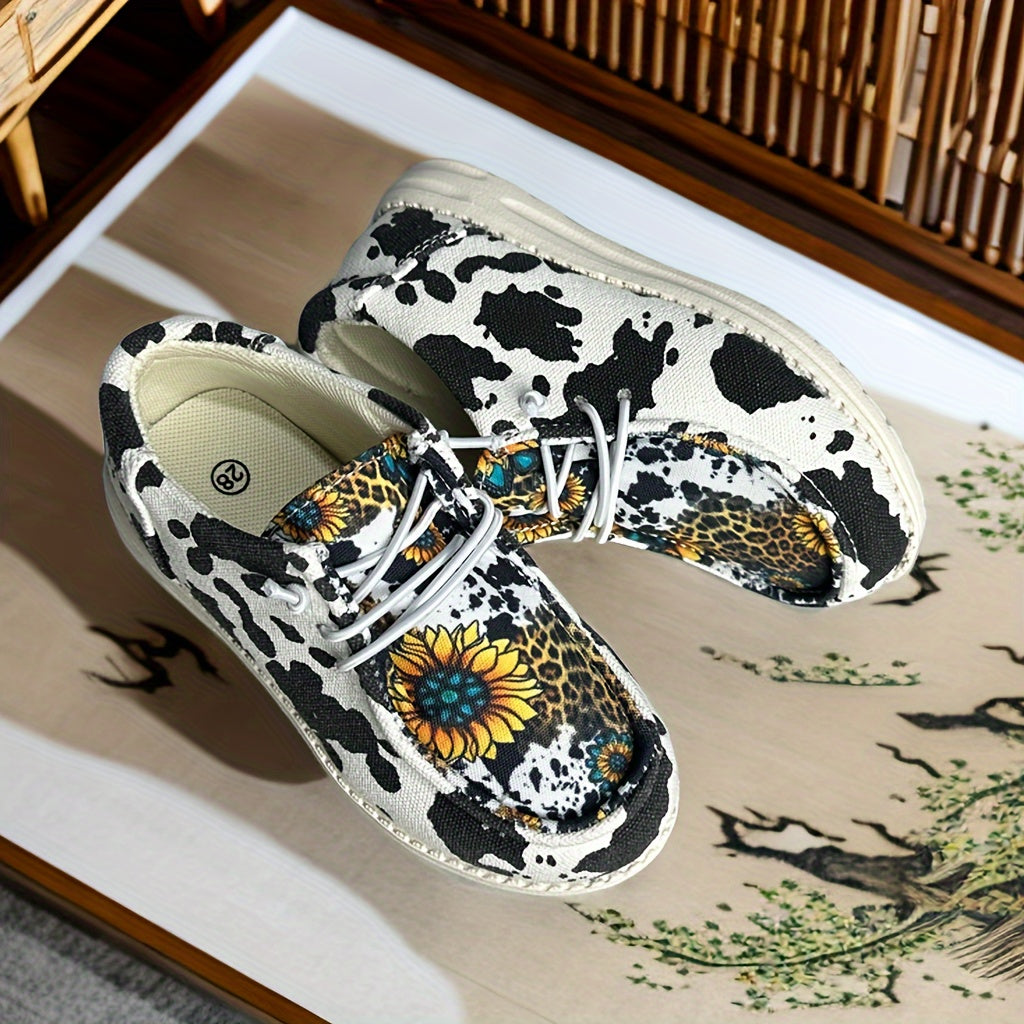 Girl's Flower Slip On Loafer Shoes - Non Slip Casual Sneakers
