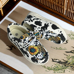 Girl's Flower Slip On Loafer Shoes - Non Slip Casual Sneakers