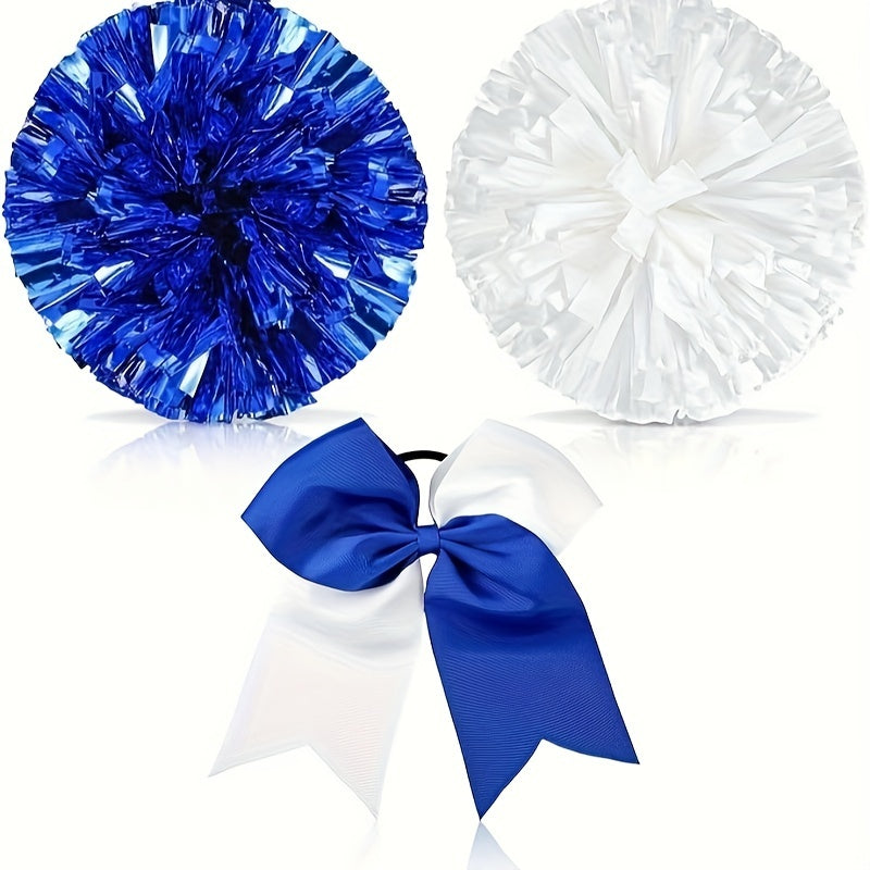 Cheering Poms With Bow Handheld Props Dancing Supplies Stage Performance