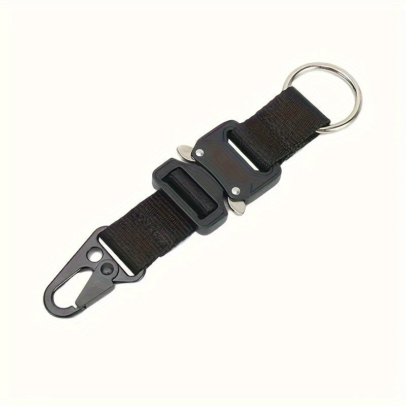 Outdoor Camping Keychain w/ Metal Buckle & Nylon Webbing