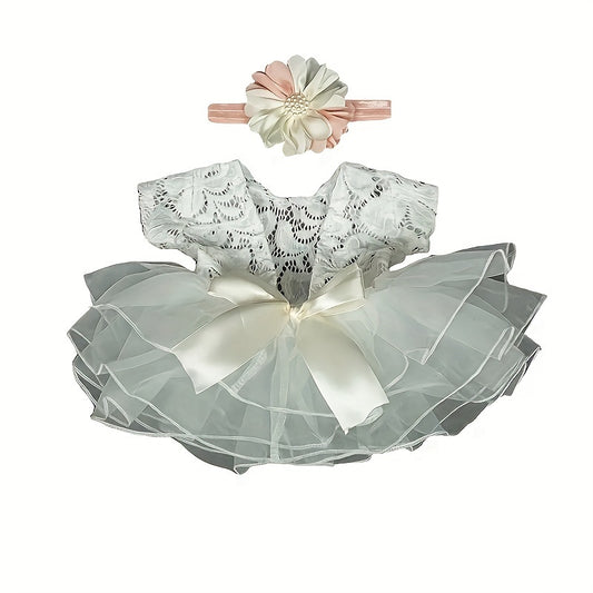 Newborn Photography Lace Romper Bodysuit & Headband Props
