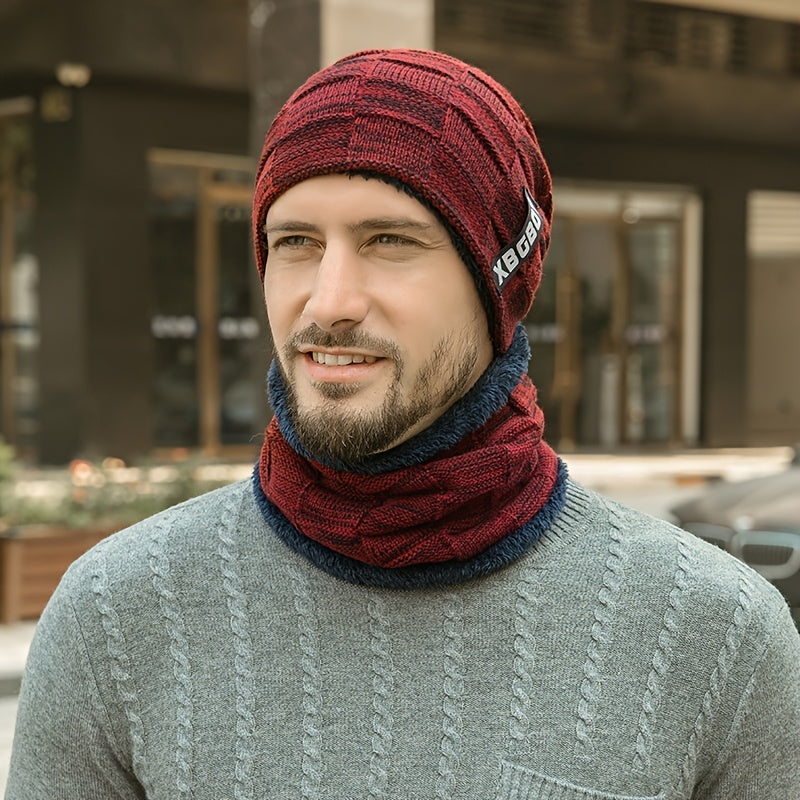 Warm Knitted Hat Scarf Set Winter Outdoor Activities