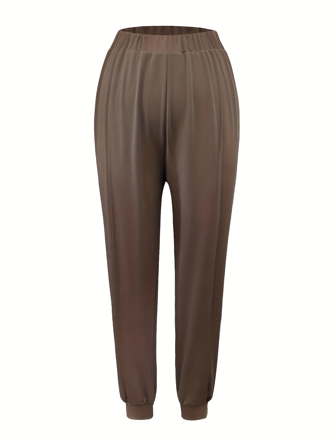 Solid Long Sleeve Mock Neck Pullover Top & Pants Set