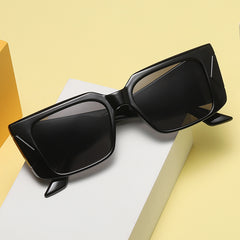 Square Sunglasses Thick Edge Temple Pattern