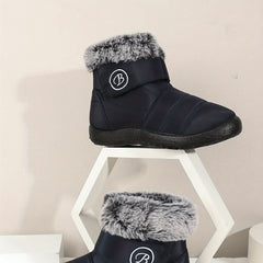 Faux Fur Lined Thermal Snow Boots Plush Slip On Winter Keep Warm Boots